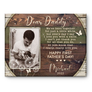 First Father’s Day Photo Canvas, 1st Father’s Day Gift from Baby, First Father’s Day Poem Gift, Personalized First Father’s Day