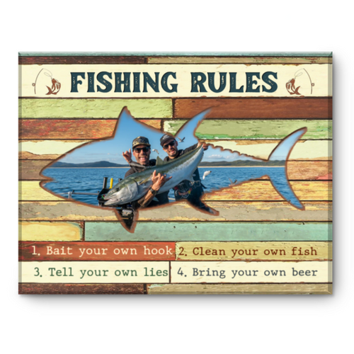 Fishing Rules Canvas Wall Art, Personalized Gift For Fishing Lover, Christmas Gift For Fisherman