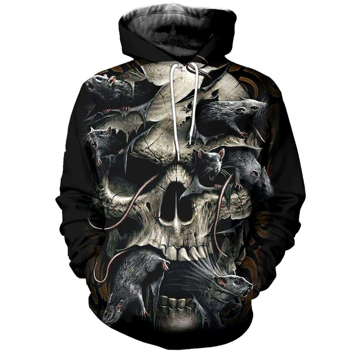 Skull Gifts All Over Printed Halloween Skull US Unisex Size Hoodie