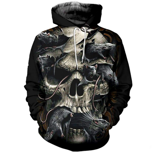 Skull Gifts All Over Printed Halloween Skull US Unisex Size Hoodie