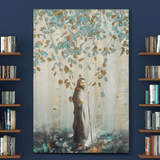 Jesus in heaven's forest Canvas And Poster, Wall Decor Visual Art