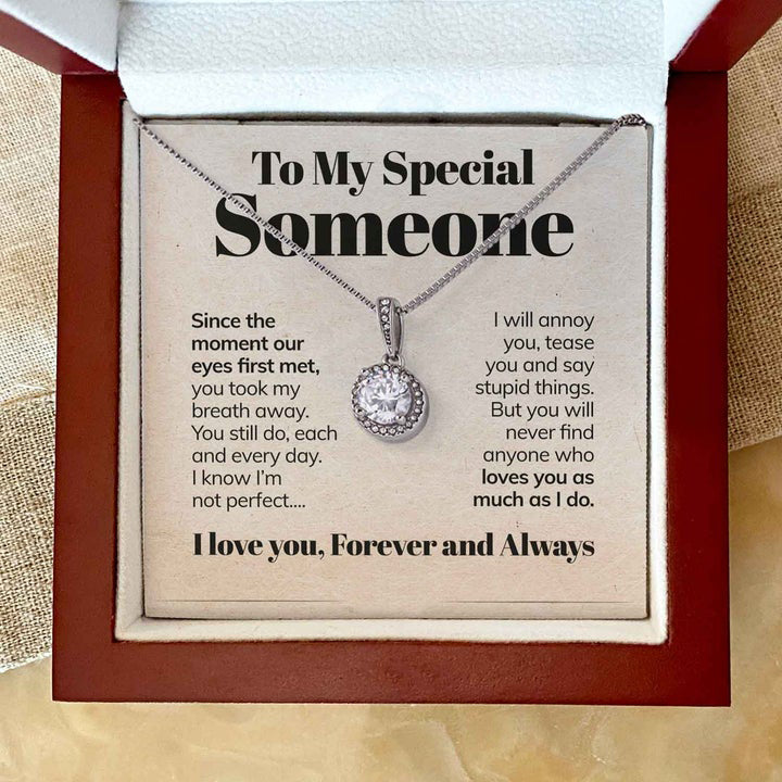 To My Special Someone Eternal Hope Necklace I Love You Forever and Always Girlfriend Wife Soulmate Necklace Gift LX015R