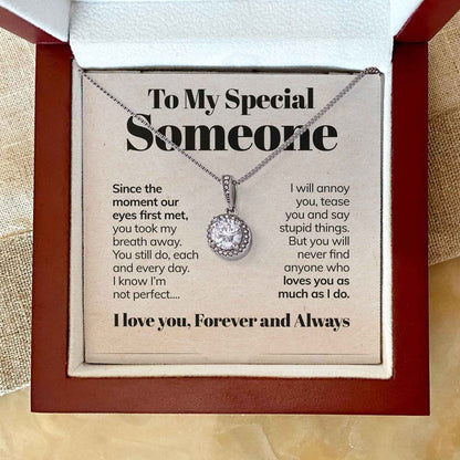 To My Special Someone Eternal Hope Necklace I Love You Forever and Always Girlfriend Wife Soulmate Necklace Gift LX015R