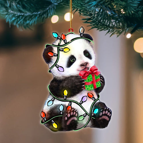 Godmerch- Ornament- Panda Christmas Light Hanging Ornament Dog Ornament, Car Ornament, Christmas Ornament