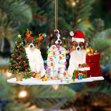 Godmerch- Ornament- Papillon-Christmas Dog Friends Hanging Ornament, Happy Christmas Ornament, Car Ornament