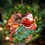 Godmerch- Ornament- Papillon-Santa & dog Hanging Ornament, Happy Christmas Ornament, Car Ornament