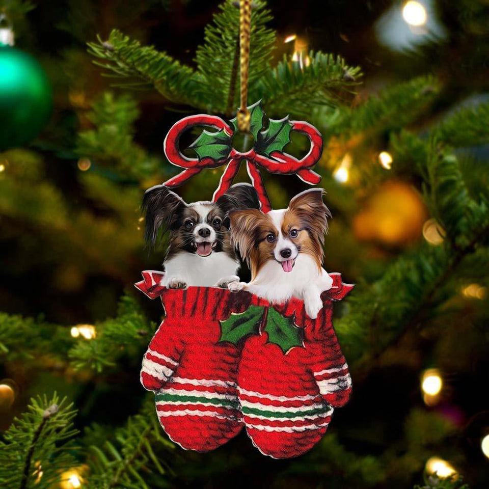 Papillon Inside Your Gloves Christmas Holiday-Two Sided Ornament Christmas 2022 Ornament Gift