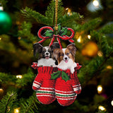 Papillon Inside Your Gloves Christmas Holiday-Two Sided Ornament Christmas 2022 Ornament Gift