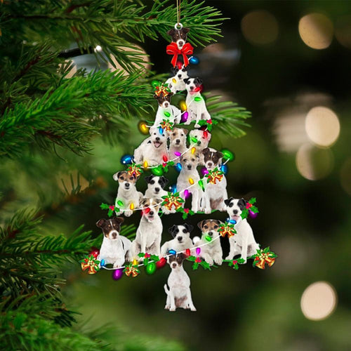 Parson Russell Terrier-Christmas Tree Lights-Two Sided Ornament
