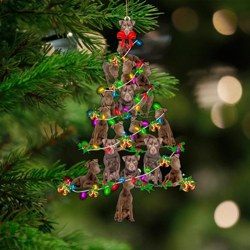 Patterdale Terrier-Christmas Tree Lights-Two Sided Ornament