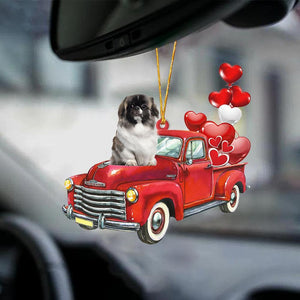 Pekingese-Red Sports Car-Two Sided Ornament