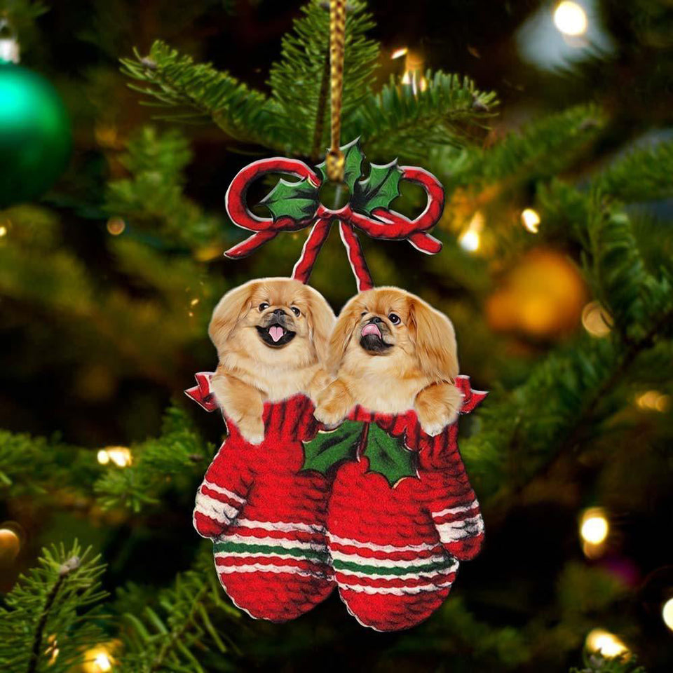 Pekingese Inside Your Gloves Christmas Holiday-Two Sided Ornament Christmas 2022 Ornament Gift