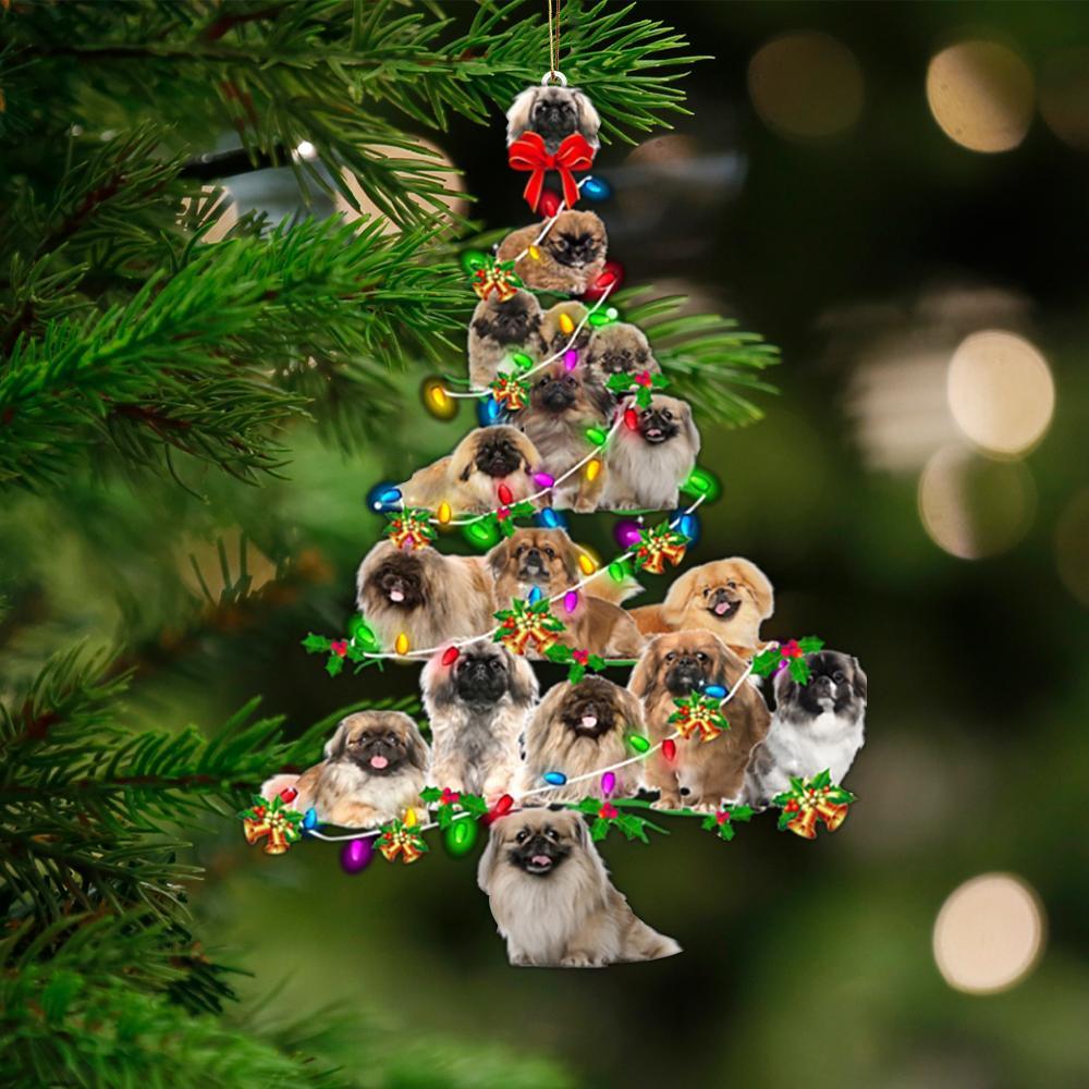 Pekingese-Christmas Tree Lights-Two Sided Ornament