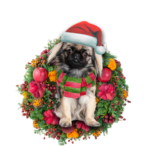 Godmerch- Ornament- Pekingese Christmas Ornament, Happy Christmas Ornament, Car Ornament