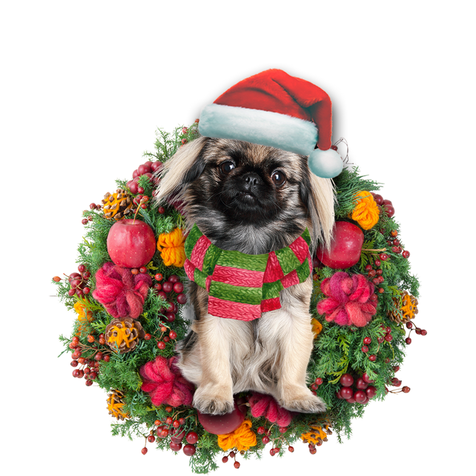 Godmerch- Ornament- Pekingese Christmas Ornament, Happy Christmas Ornament, Car Ornament