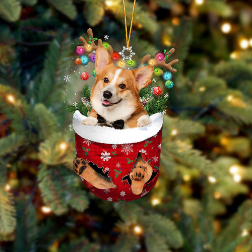 Pembroke Welsh Corgi 2 In Snow Pocket Christmas Ornament Flat Acrylic Dog Ornament