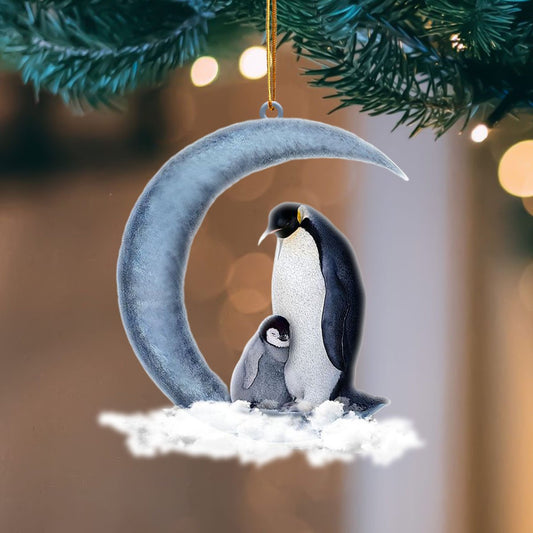 Godmerch- Ornament- Penguin Blue Moon Hanging Ornament Dog Ornament, Car Ornament, Christmas Ornament