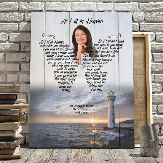 Personalized Canvas, As I Sit In Heaven Canvas And Poster, Wall Decor Visual Art 16