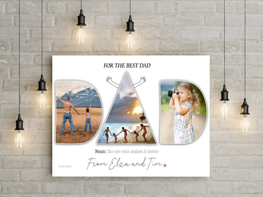 Personaliezd Canvas And Poster, Dad Photo Collage Canvas And Poster, Canvas Wall Art, Wall Decor Visual Art, Gift Father's Day
