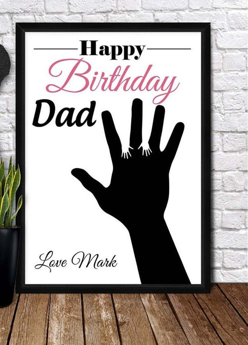 Personaliezd Canvas And Poster, HAPPY BIRTHDAY DAD Canvas And Poster,Canvas Prints,Wall Decor Visual Art, Gift Father's Day