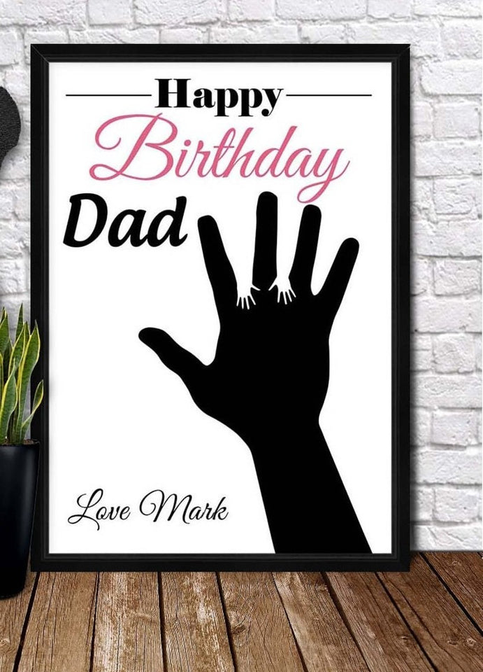 Personaliezd Canvas And Poster, HAPPY BIRTHDAY DAD Canvas And Poster,Canvas Prints,Wall Decor Visual Art, Gift Father's Day