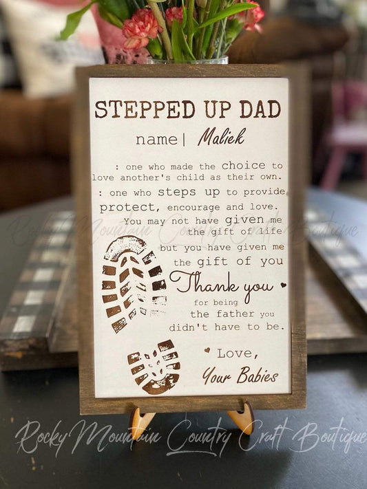 Personalized Canvas, Happy Father’s Day for dads who have stepped in and stepped up Canvas And Poster, Wall Decor Visual Art, Gift Father's Day
