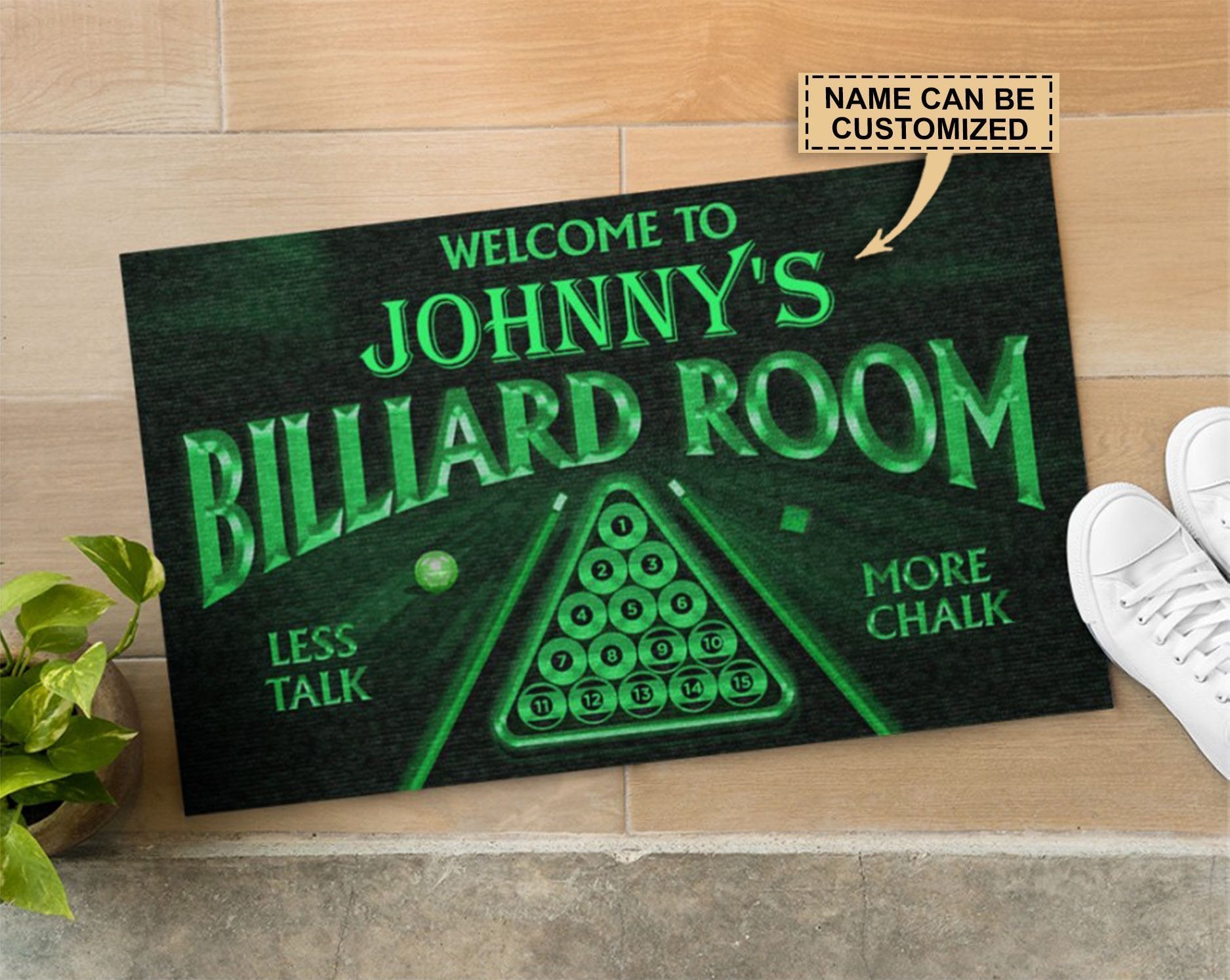 Personalized Billiard Club Welcome Customized Doormat