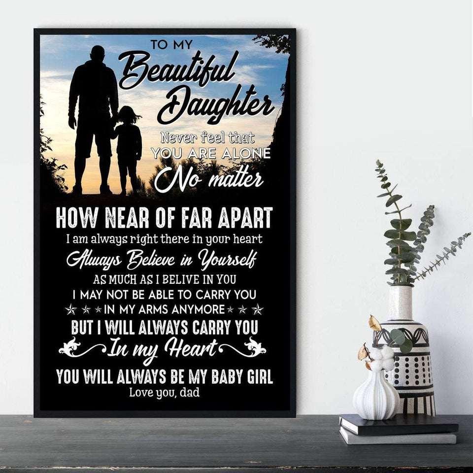 Personalized Canvas, To My Beautiful DaughterCanvas And Poster,Canvas And Poster, Wall Decor Visual Art, Gift Father's Day