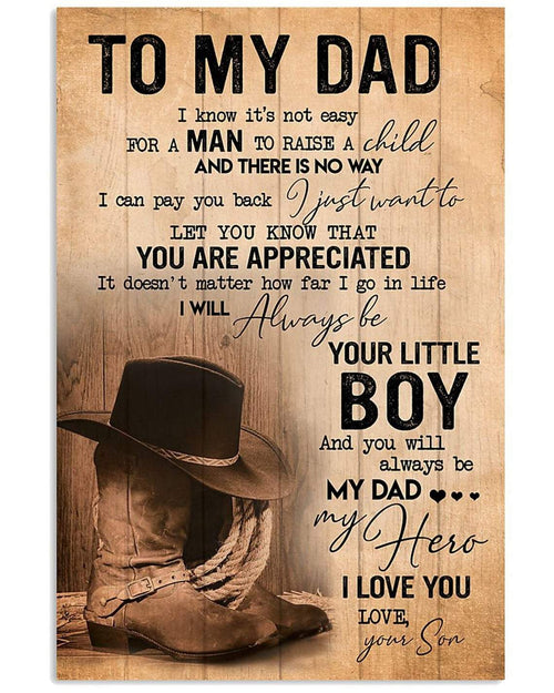Personalized Canvas, To My Dad, Thank You Canvas And Poster,Canvas Painting, Wall Decor Visual Art, Gift Father's Day