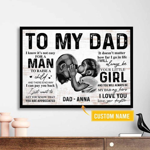 Personalized Canvas, Black Daughter Dad, You Are Appreciated Canvas Prints, Gift Father's Day