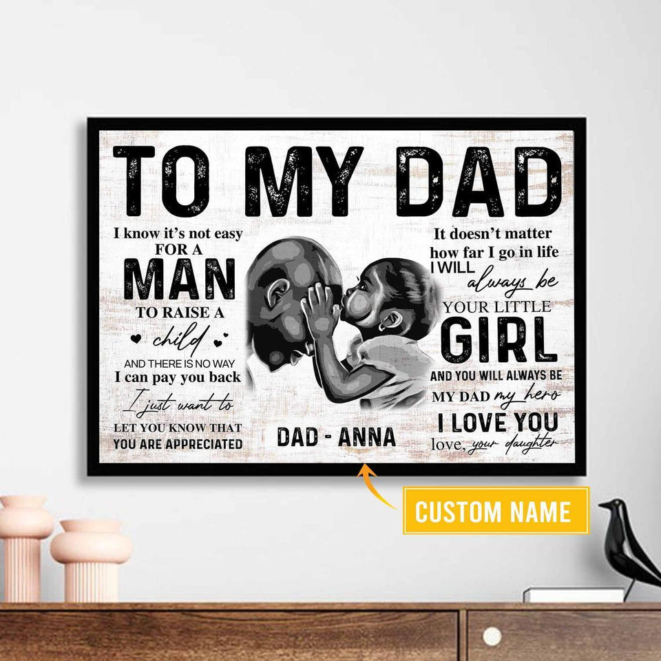Personalized Canvas, Black Daughter Dad, You Are Appreciated Canvas Prints, Gift Father's Day