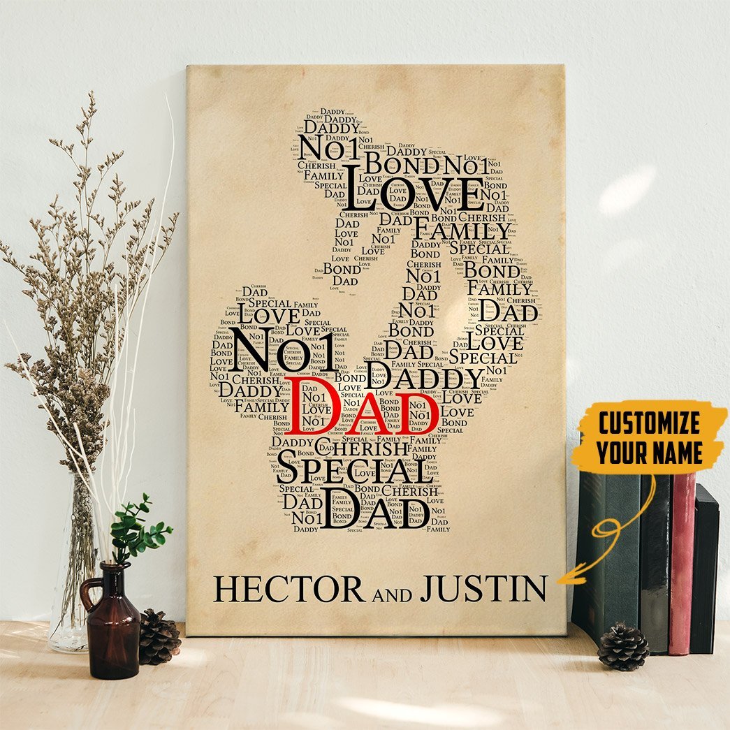 Personalized Canvas, Dad No 1 Canvas Wall Art Gift Father's Day