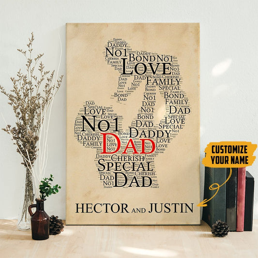 Personalized Canvas, Dad No 1 Canvas Wall Art Gift Father's Day