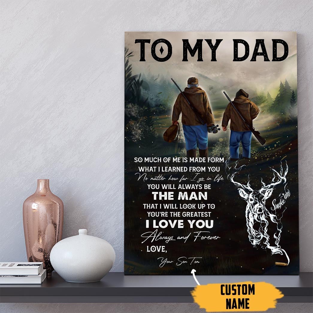 Personalized Canvas, I Love You Always And Forever Canvas Wall Art Gift Father's Day