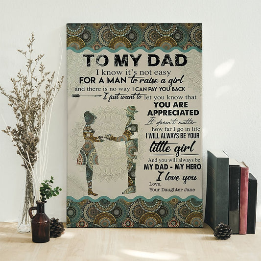 Personalized Canvas, My Dad My Hero Canvas Wall Art Gift Father's Day