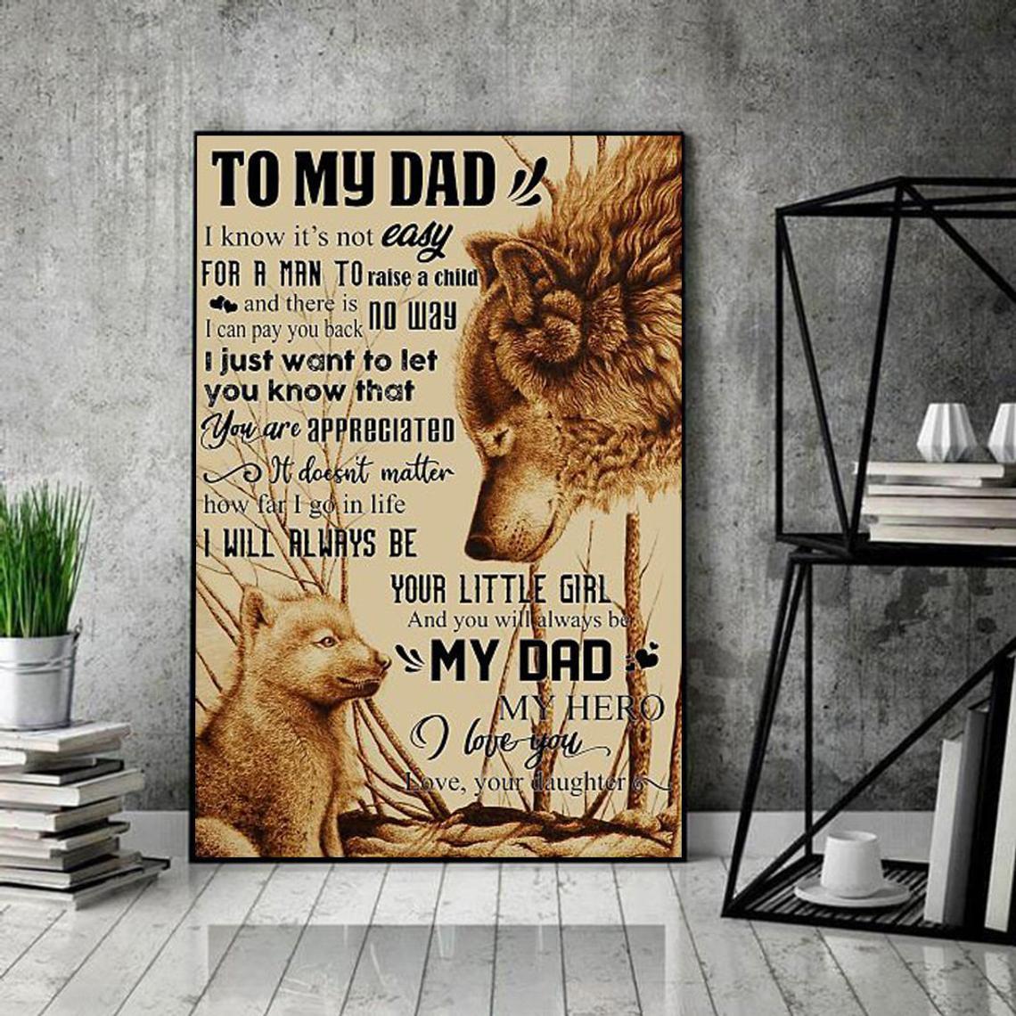 Personalized Canvas, To my Dad I love You Canvas And Poster, Wall Decor Visual Art Gift Father's Day