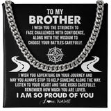 Personalized To My Brother Cuban Necklace From Sister I Wish You The Strength Brother Birthday Graduation Inspirational Customized Gift Box Message Card