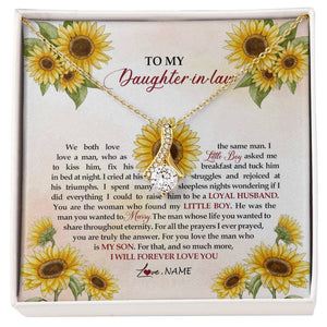 Personalized To My Daughter In Law Necklace from Mother In Law I Will Forever Love You Daughter In Law Jewelry Birthday Wedding Day Customized Message Card