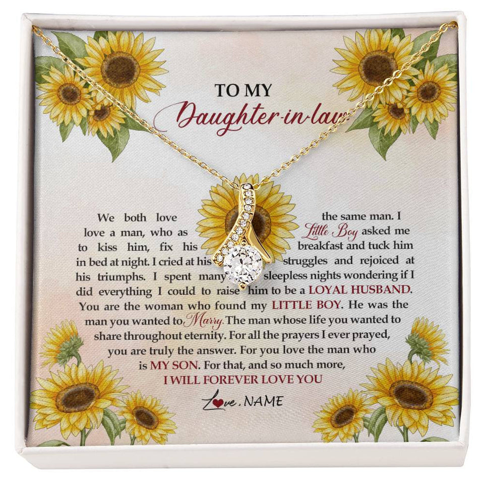 Personalized To My Daughter In Law Necklace from Mother In Law I Will Forever Love You Daughter In Law Jewelry Birthday Wedding Day Customized Message Card