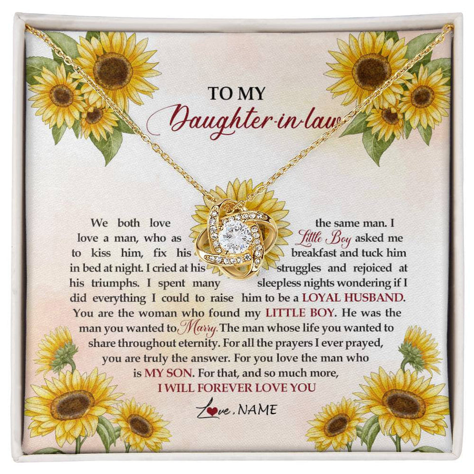 Personalized To My Daughter In Law Necklace from Mother In Law I Will Forever Love You Daughter In Law Jewelry Birthday Wedding Day Customized Message Card