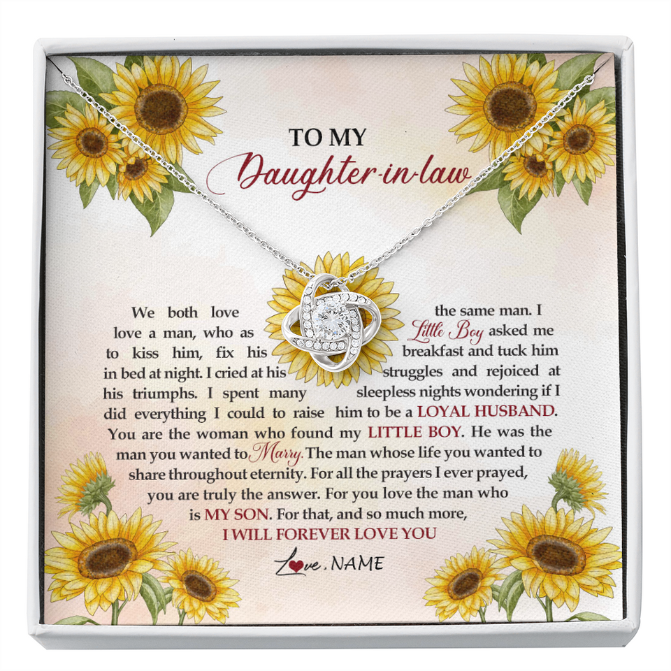 Personalized To My Daughter In Law Necklace from Mother In Law I Will Forever Love You Daughter In Law Jewelry Birthday Wedding Day Customized Message Card