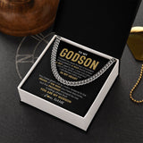 Personalized To My Godson Cuban Necklace From Godmother Uncle Aunt Proud Of The Man Godson Birthday Graduation Christmas Customized Gift Box Message Card
