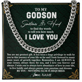Personalized To My Godson Necklace Cuban From Godmother Uncle Aunt You Are My Greatest Gift Godson Birthday Christmas Customized Gift Box Message Card