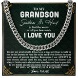 Personalized To My Grandson Necklace Cuban From Grandma Papa You Are My Greatest Gift Grandson Birthday Graduation Christmas Customized Gift Box Message Card