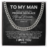 Personalized To My Man Cuban Necklace From Wife Always Remember Boyfriend Husband Birthday Anniversary Valentines Christmas Customized Gift Box Message Card