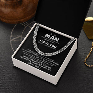 Personalized To My Man Necklace Cuban When You Wear This Necklace For Him Boyfriend Husband Birthday Anniversary Day Christmas Customized Gift Box Message Card