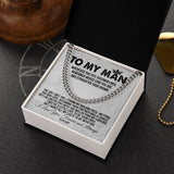 Personalized To My Man Necklace Cuban Whenever You Feel Overwhelmed Boyfriend Husband Birthday Anniversary Day Christmas Customized Gift Box Message Card