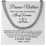 Personalized To My Man Promise Cuban Chain Necklace I Love You Gift Ideas For Boyfriend Birthday Anniversary Day Christmas Customized Gift Box Message Card