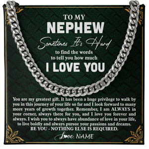 Personalized To My Nephew Necklace Cuban From Aunt Uncle You Are My Greatest Gift Nephew Birthday Graduation Christmas Customized Gift Box Message Card