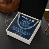 Personalized To My Son Cuban Necklace From Mom Dad Mother Father Never Forget That I Love You Son Birthday Christmas Customized Gift Box Message Card